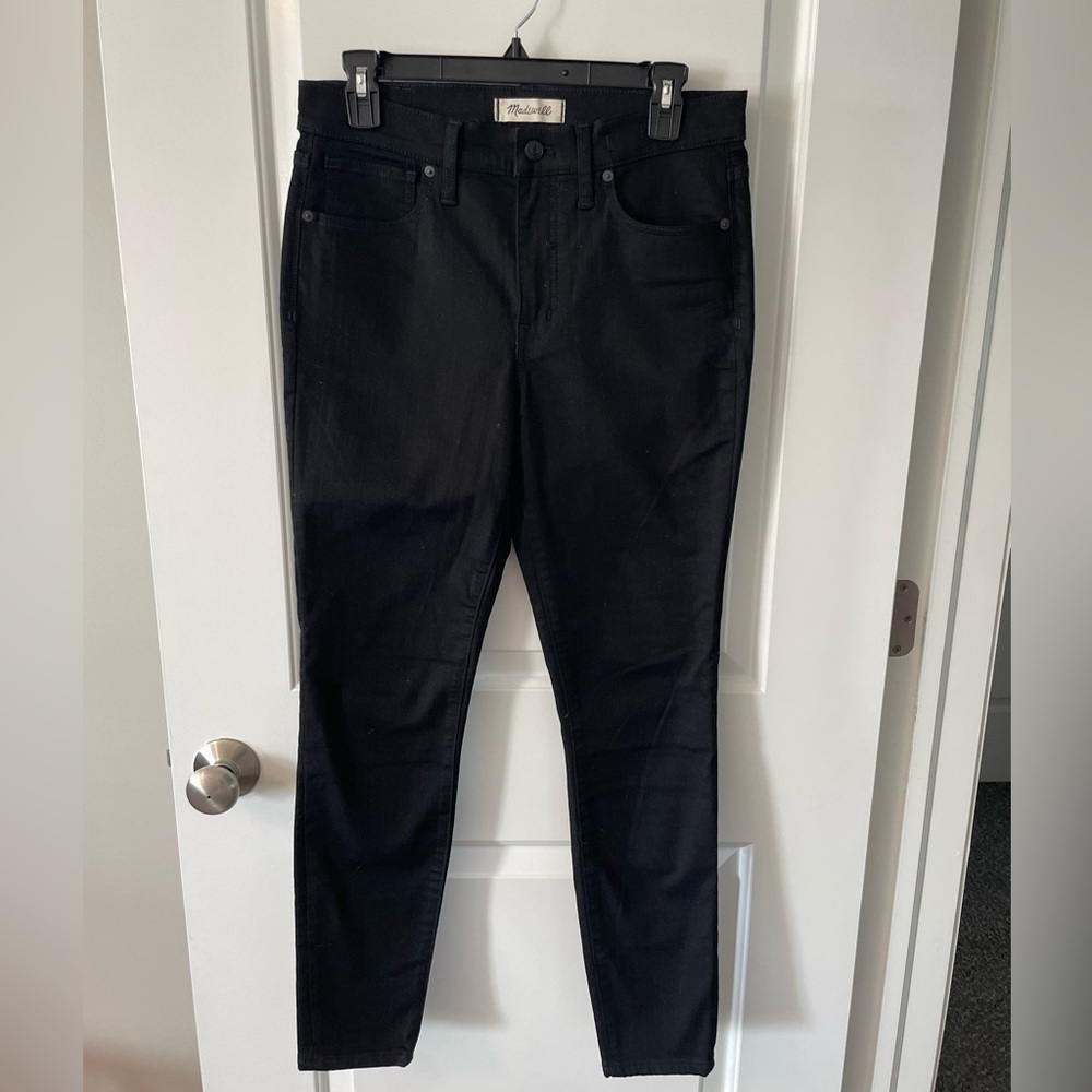 Madewell 9” skinny high rise black denim jeans Size 29